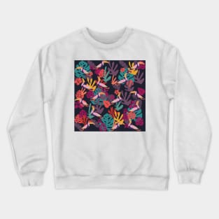 Tropical Jungle and Toucans Pattern Crewneck Sweatshirt